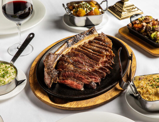 Variety of food served on plates