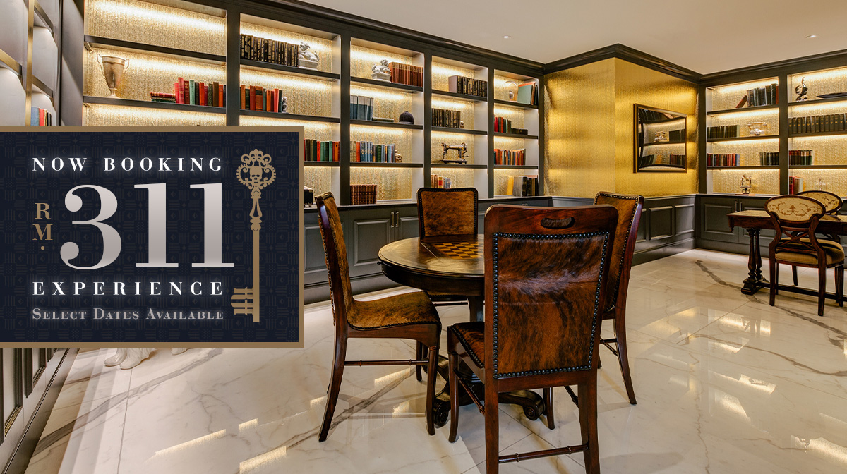 library image + promotional text for room 311 haunted experience.
